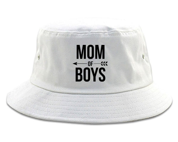 Mom Of Boys Arrow white Bucket Hat