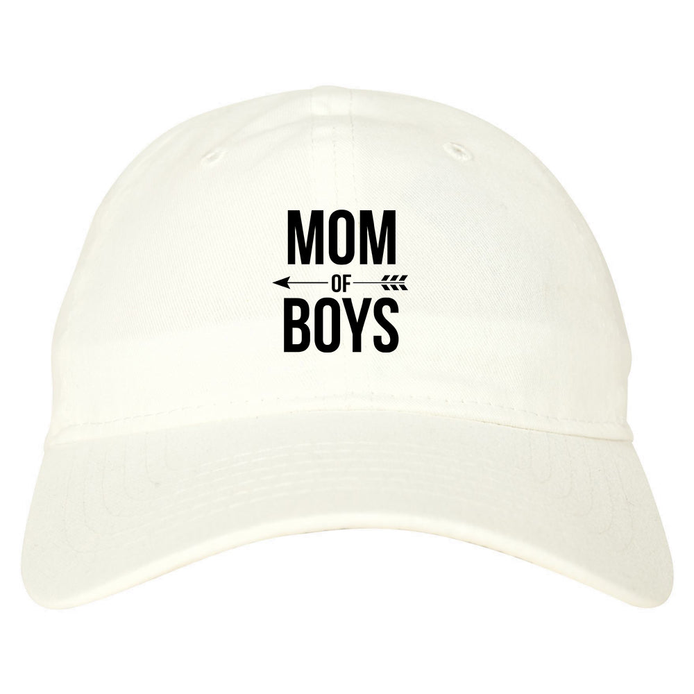 Mom Of Boys Arrow white dad hat