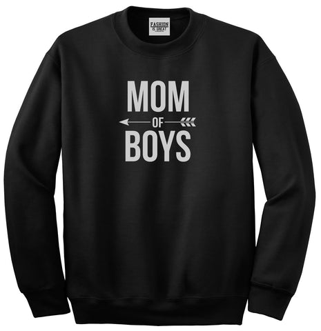 Mom Of Boys Arrow Black Womens Crewneck Sweatshirt
