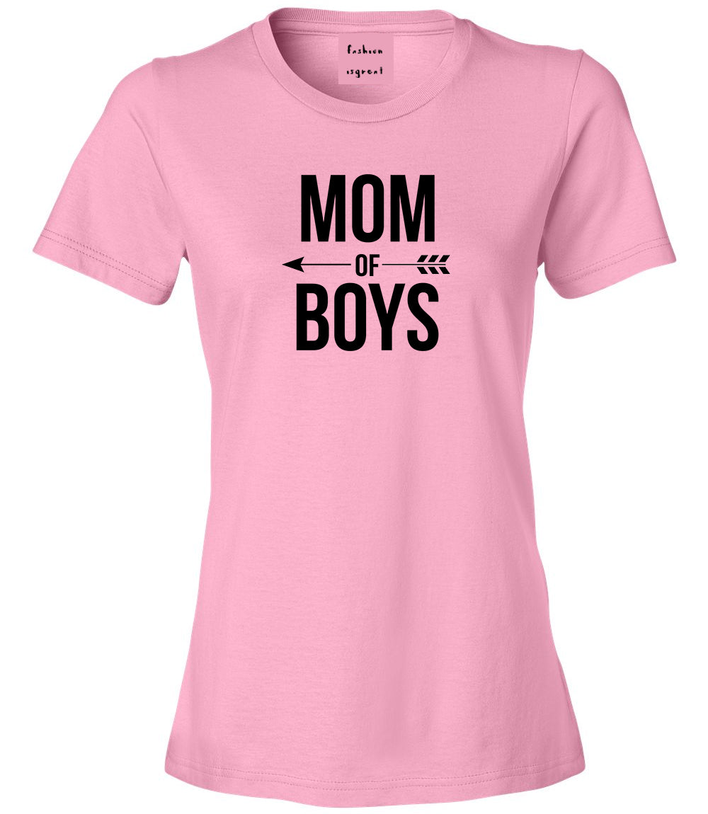 Mom Of Boys Arrow Pink Womens T-Shirt