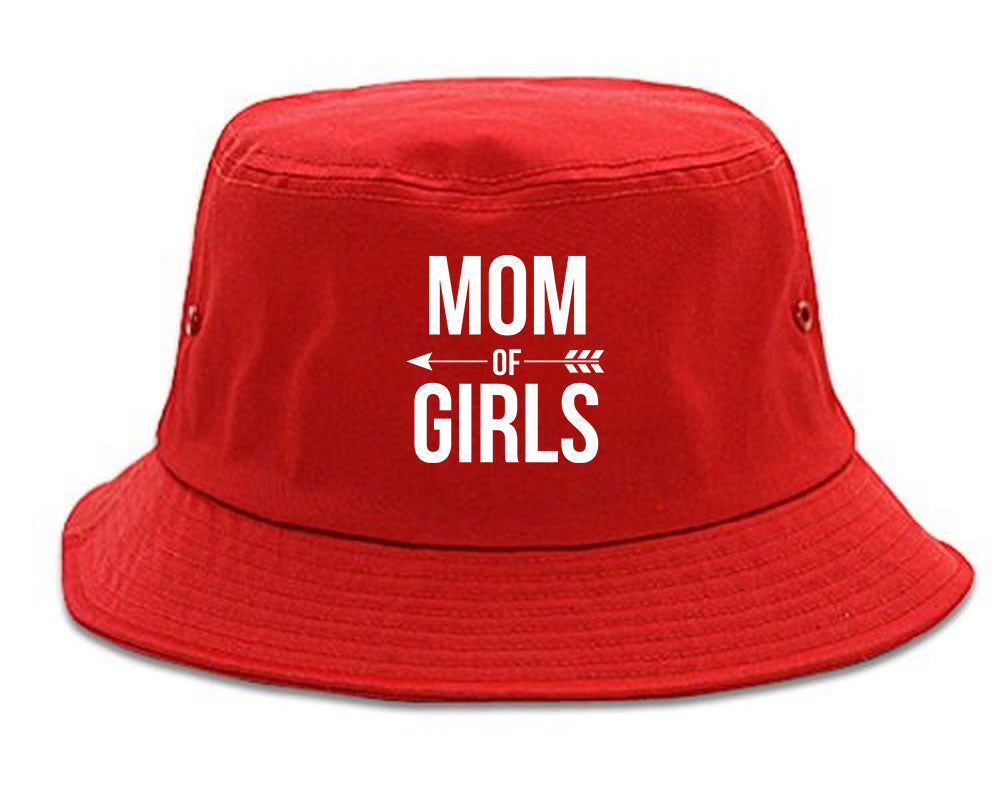 Mom Of Girls Arrow red Bucket Hat