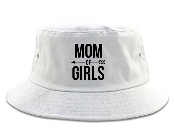 Mom Of Girls Arrow white Bucket Hat
