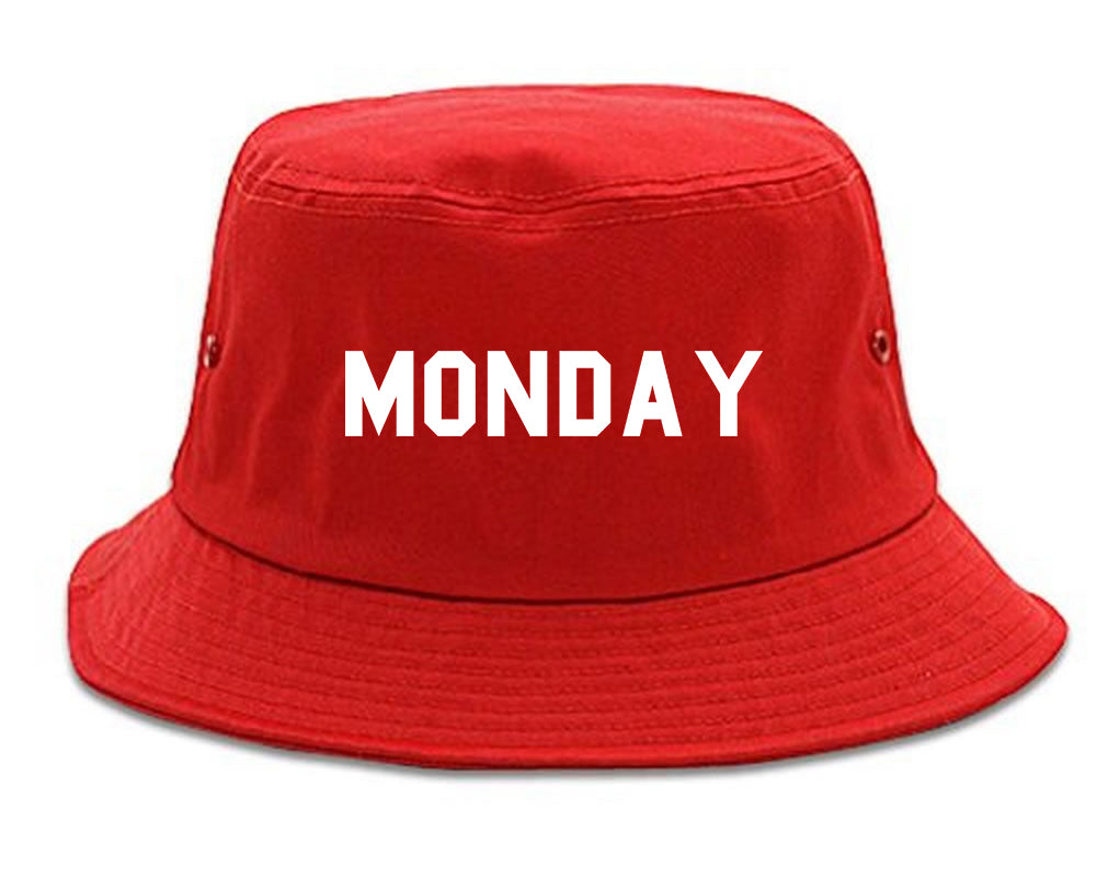 Monday Days Of The Week red Bucket Hat