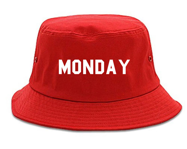 Monday Days Of The Week red Bucket Hat