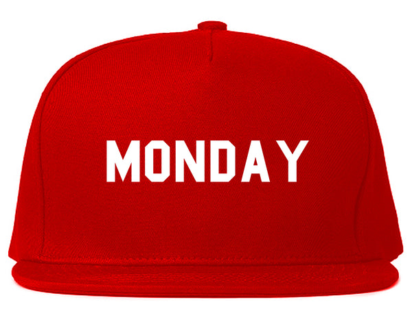 Monday Days Of The Week Red Snapback Hat
