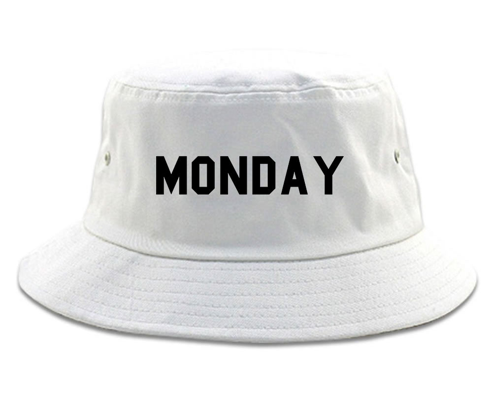 Monday Days Of The Week white Bucket Hat