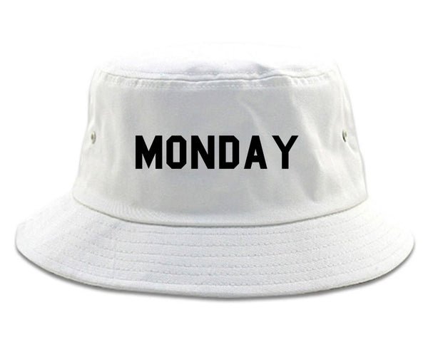Monday Days Of The Week white Bucket Hat