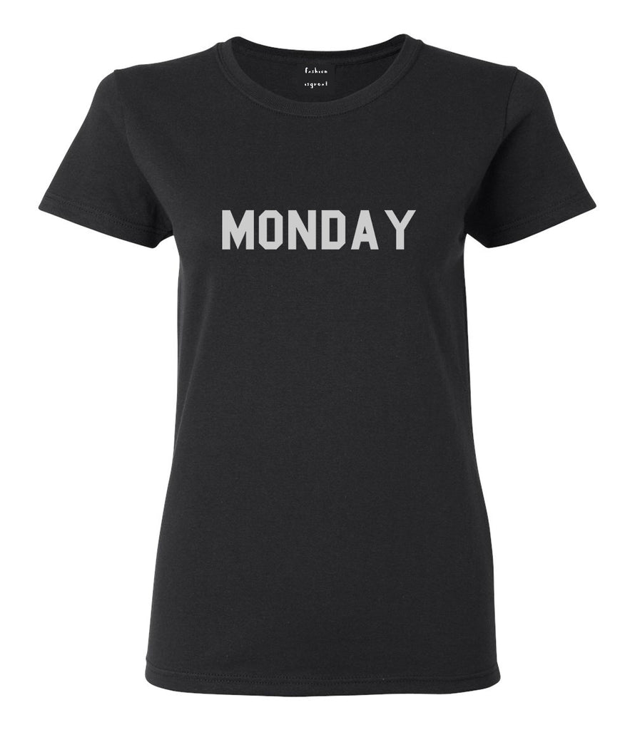 Monday Days Of The Week Black Womens T-Shirt