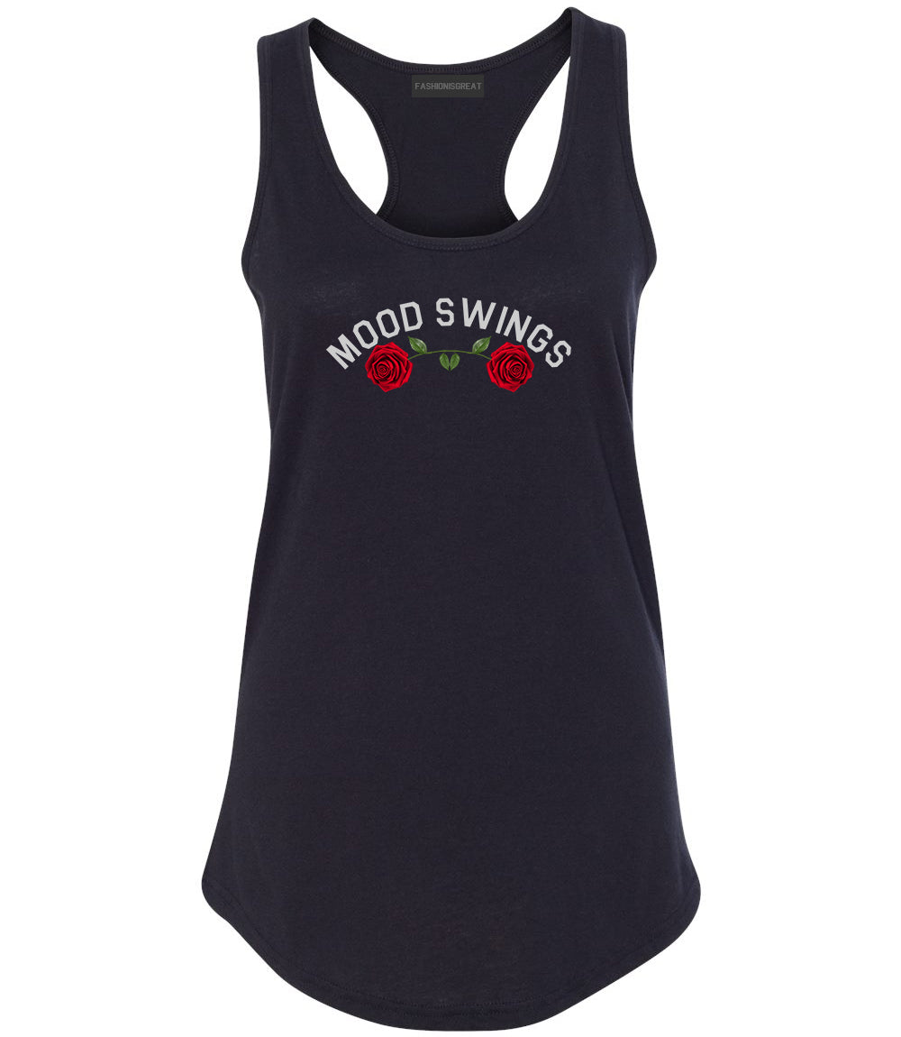Mood Swings Roses Black Womens Racerback Tank Top
