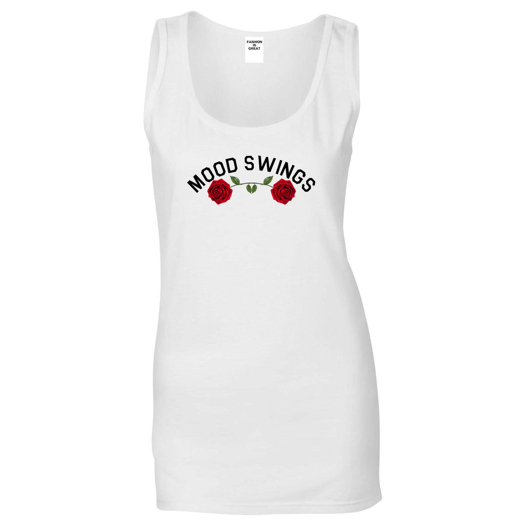 Mood Swings Roses White Womens Tank Top