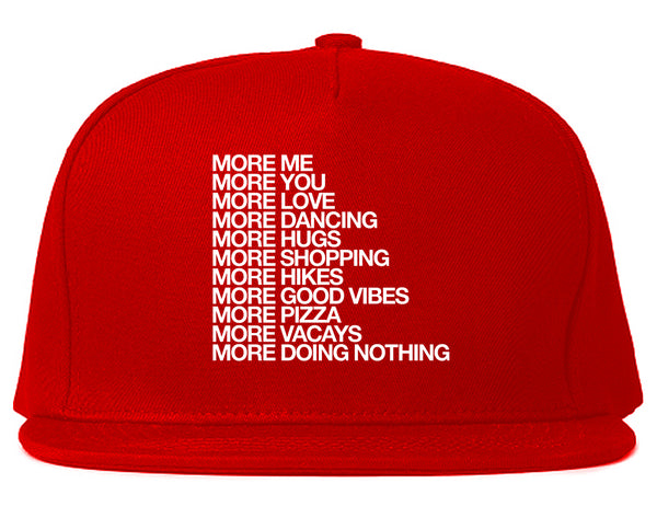 More Me More You Snapback Hat Red