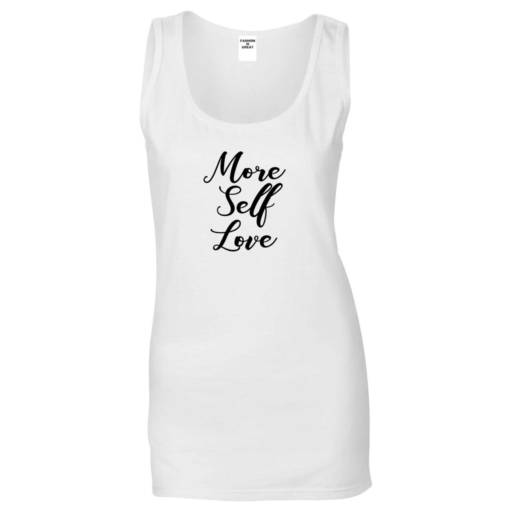 More Self Love White Womens Tank Top