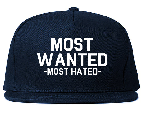 Most Wanted Most Hated Blue Snapback Hat