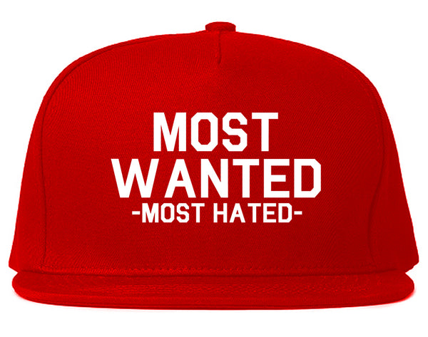 Most Wanted Most Hated Red Snapback Hat