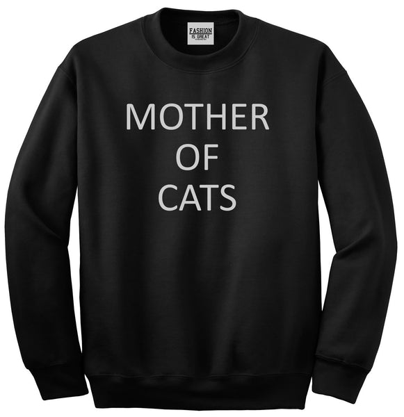 Mother Of Cats Cat Lover Black Crewneck Sweatshirt