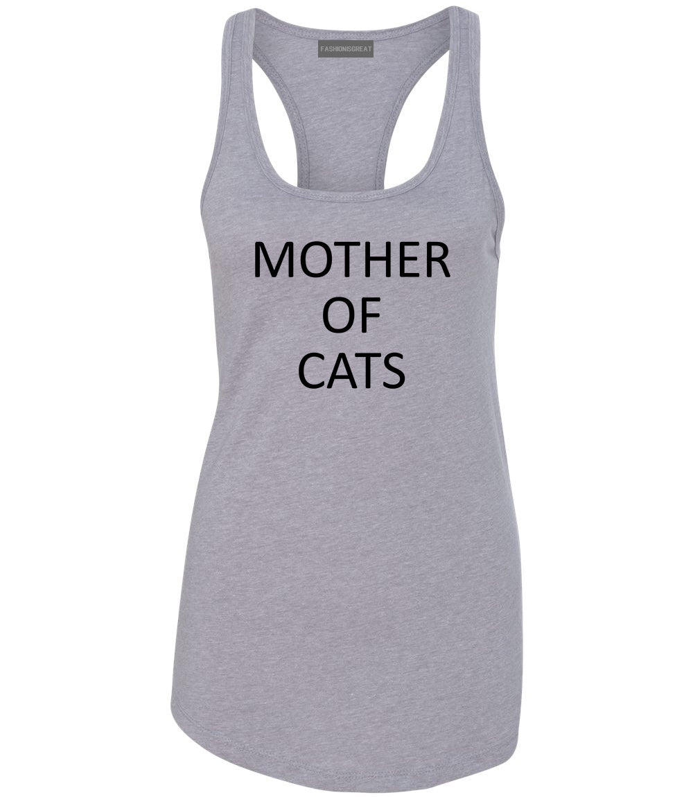 Mother Of Cats Cat Lover Grey Racerback Tank Top