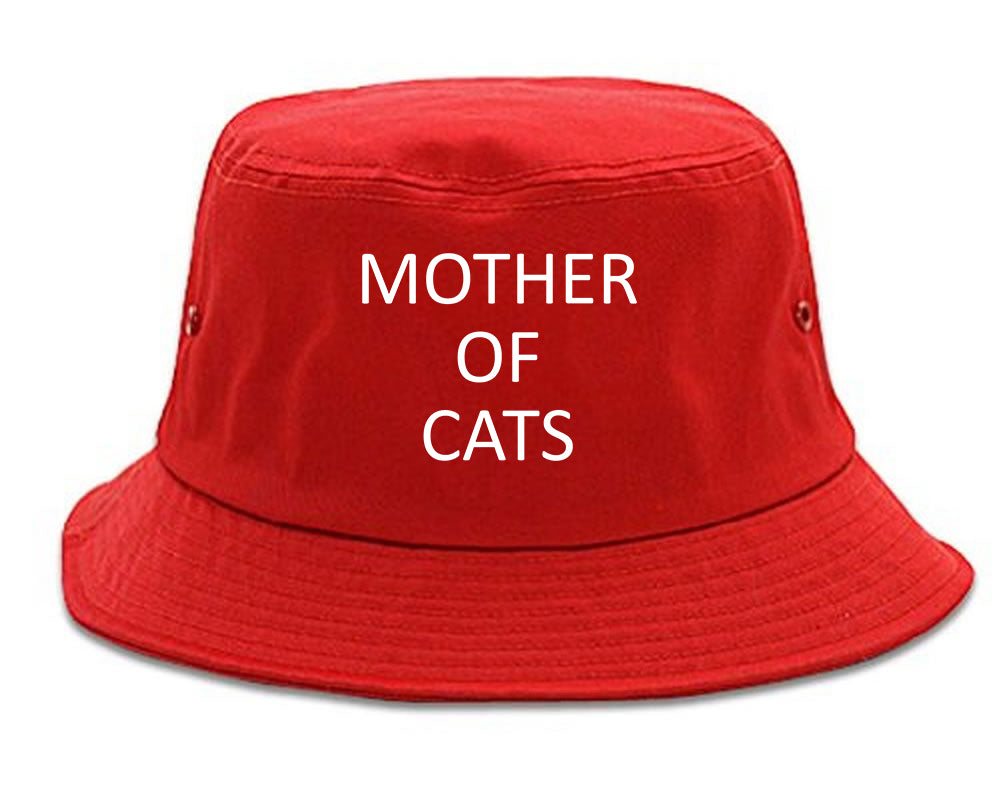 Mother Of Cats Cat Lover Red Bucket Hat