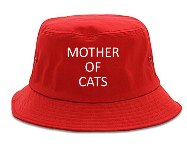 Mother Of Cats Cat Lover Red Bucket Hat