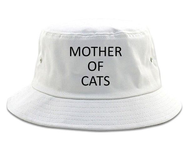 Mother Of Cats Cat Lover White Bucket Hat