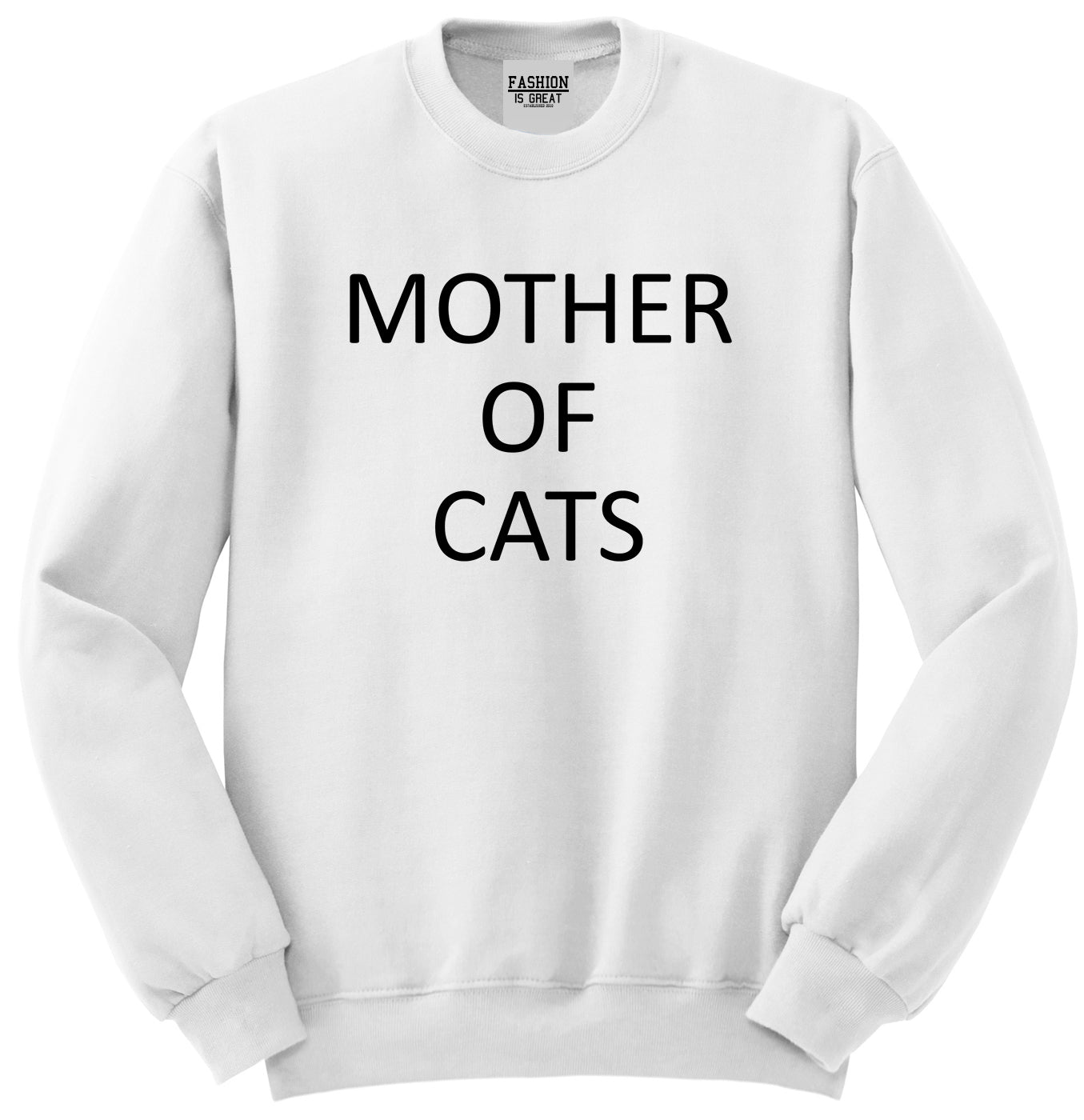 Mother Of Cats Cat Lover White Crewneck Sweatshirt