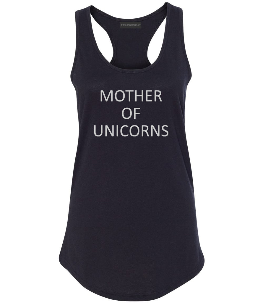 Mother Of Unicorns Black Racerback Tank Top