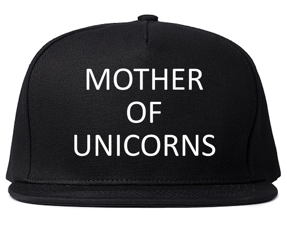 Mother Of Unicorns Black Snapback Hat