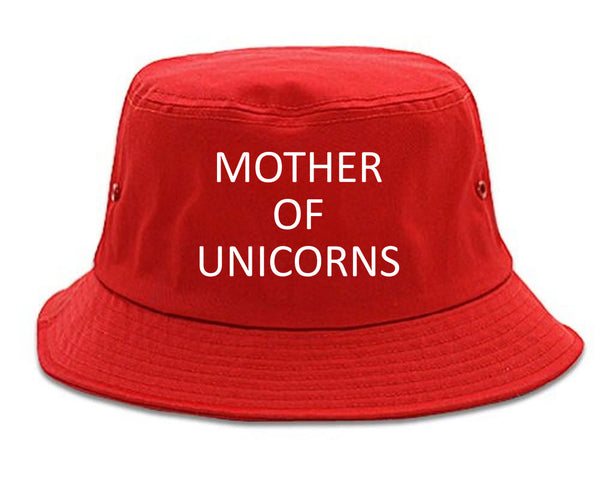 Mother Of Unicorns Red Bucket Hat