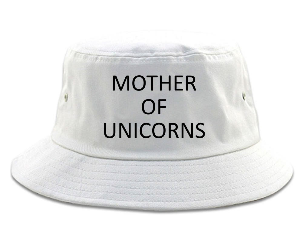 Mother Of Unicorns White Bucket Hat