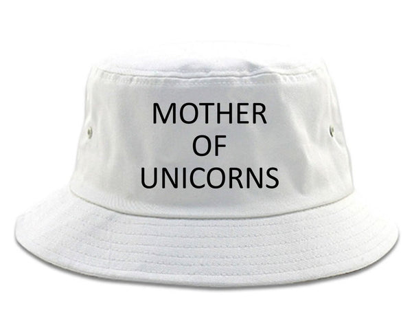 Mother Of Unicorns White Bucket Hat