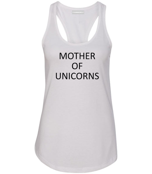 Mother Of Unicorns White Racerback Tank Top