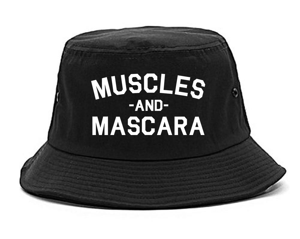 Muscles And Mascara Workout Gym Black Bucket Hat