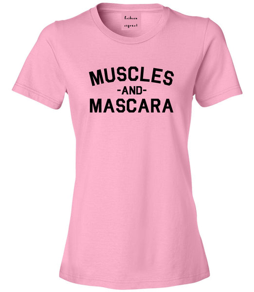 Muscles And Mascara Workout Gym Pink T-Shirt