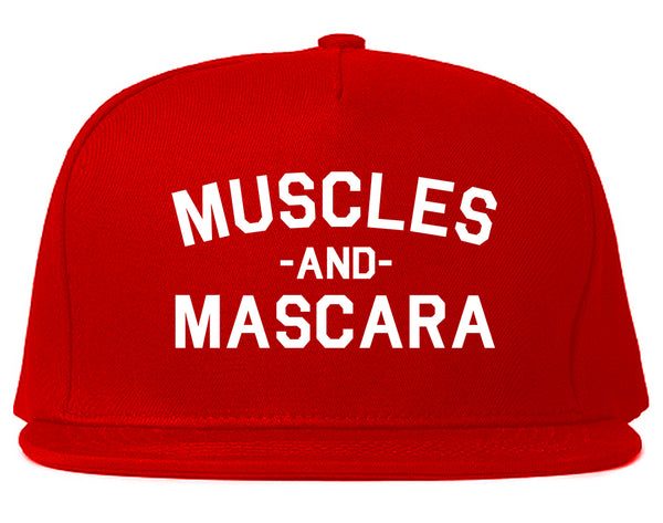 Muscles And Mascara Workout Gym Red Snapback Hat