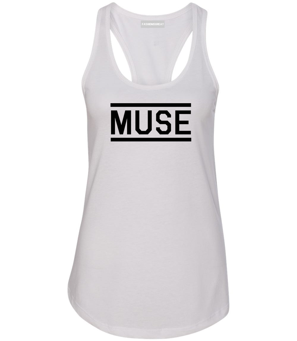 Muse Woman Womens Racerback Tank Top White
