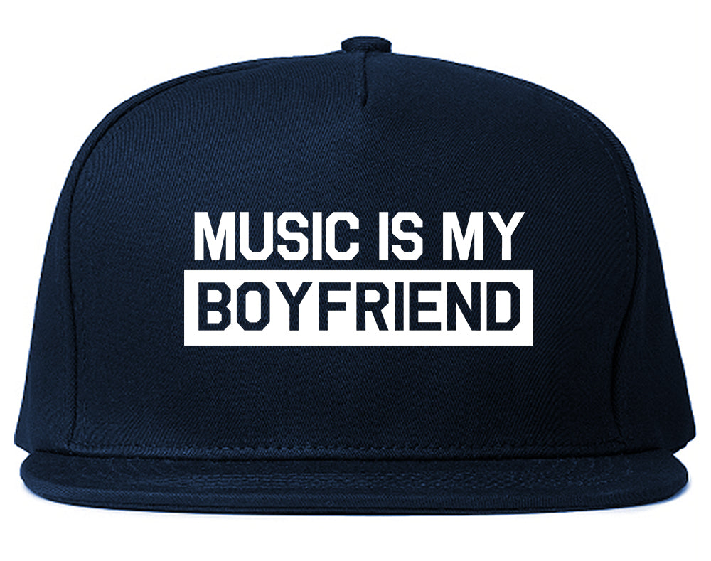 Music Is My Boyfriend Blue Snapback Hat