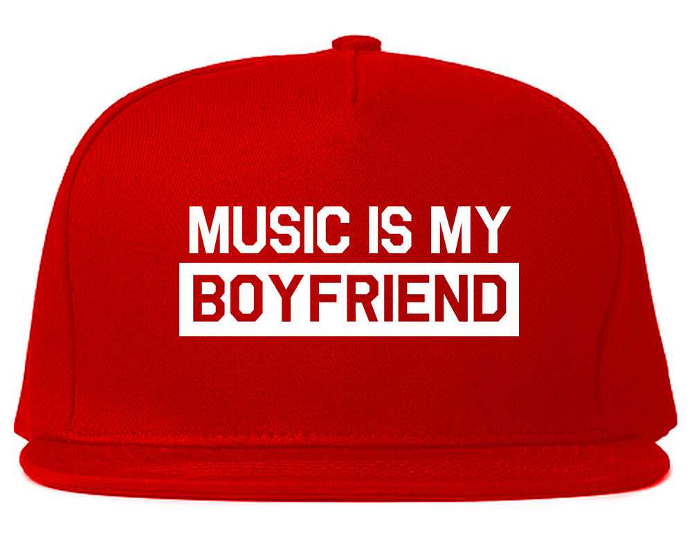 Music Is My Boyfriend Red Snapback Hat