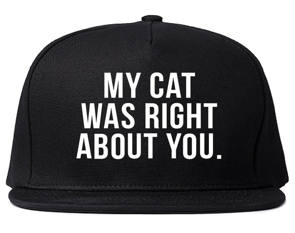 My Cat Was Right About You Pet Lover Snapback Hat Black