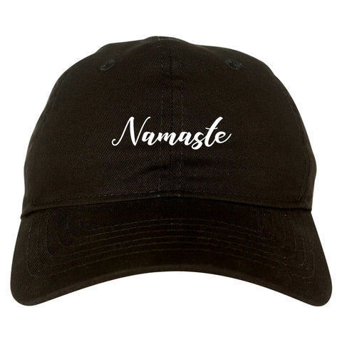 Namaste Yoga Script black dad hat