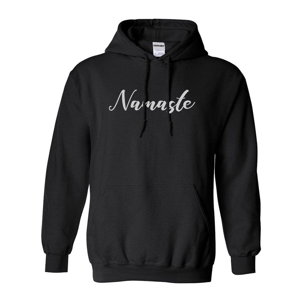 Namaste Yoga Script Black Womens Pullover Hoodie