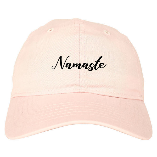Namaste Yoga Script pink dad hat