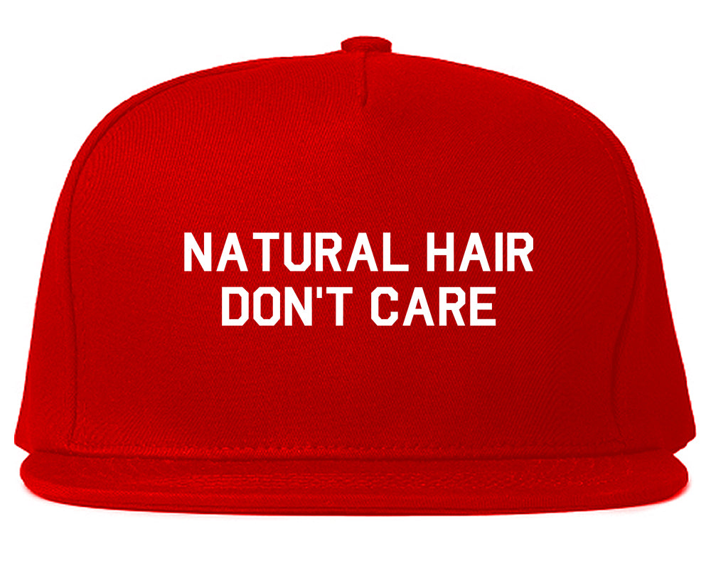 Natural Hair Dont Care Red Snapback Hat