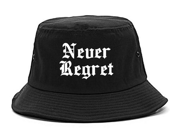 Never Regret black Bucket Hat