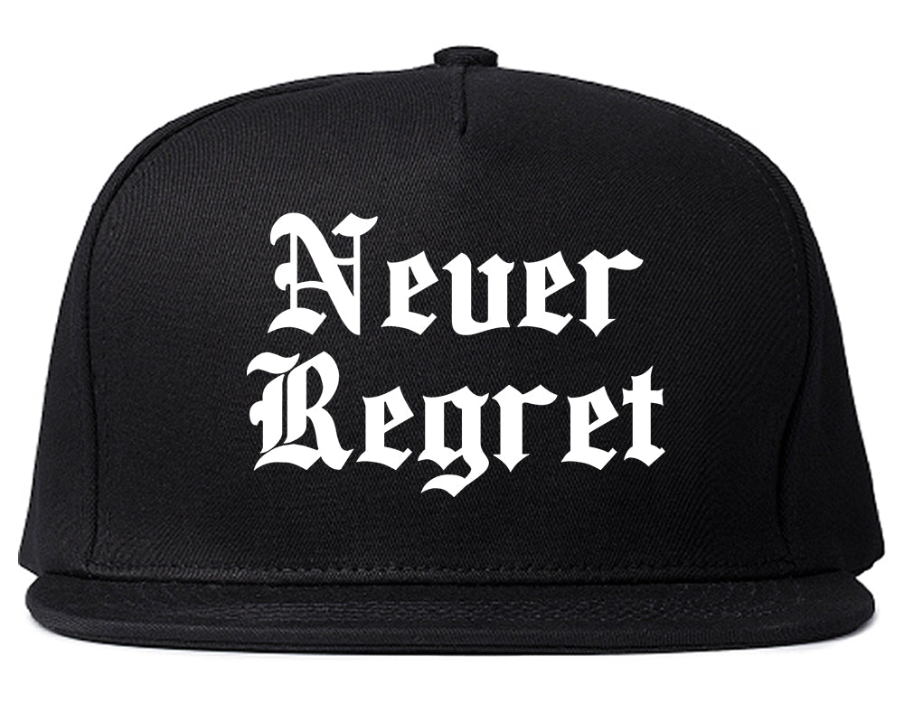 Never Regret Black Snapback Hat