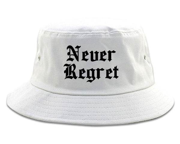 Never Regret white Bucket Hat