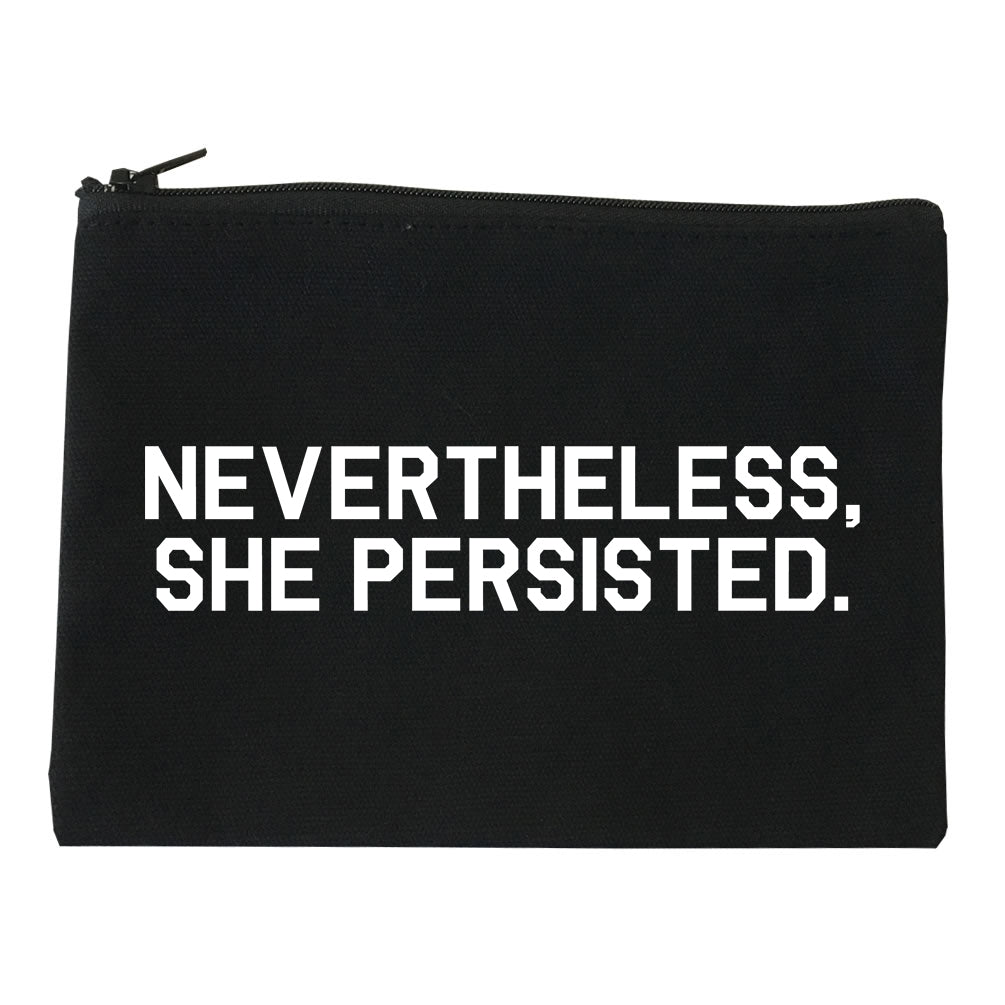 Nevertheless She Persisted Feminist Black Makeup Bag