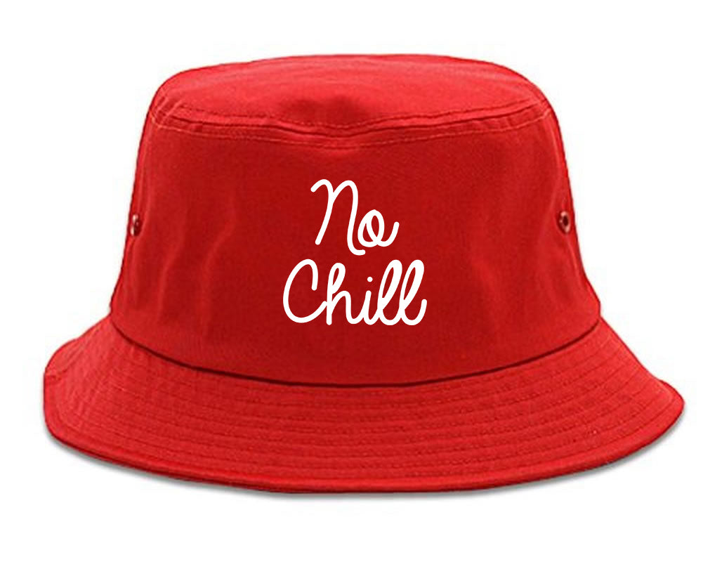 No Chill Funny Vibes Chest red Bucket Hat