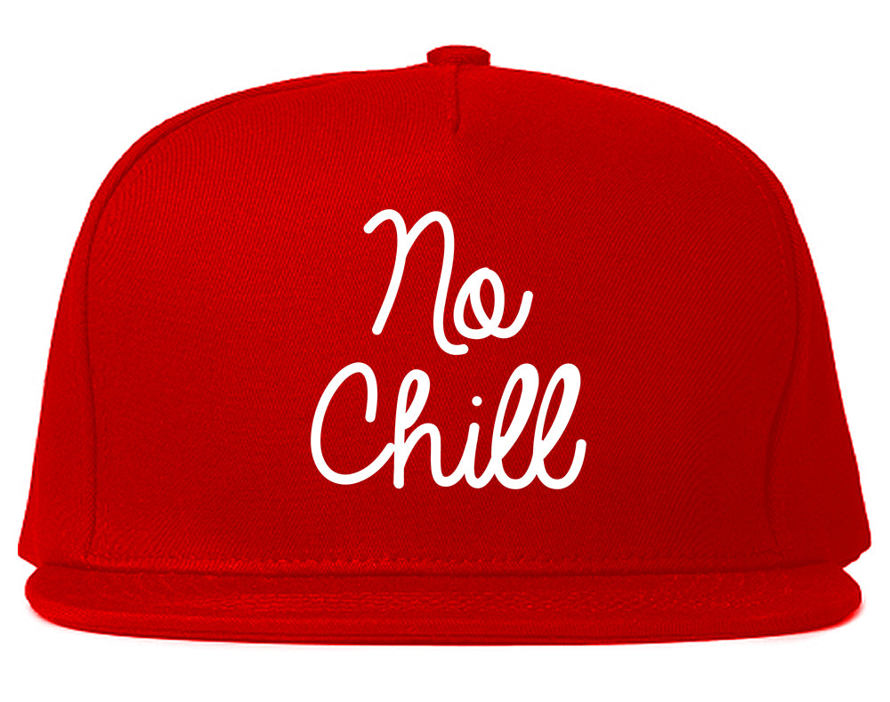 No Chill Funny Vibes Chest Red Snapback Hat
