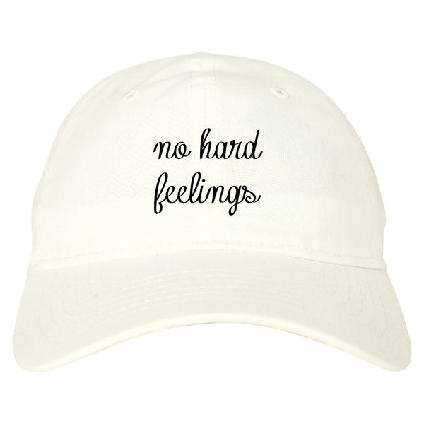 No Hard Feelings Chest white dad hat