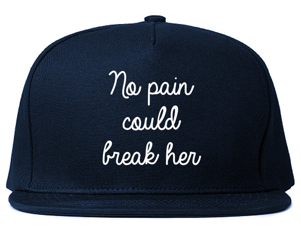 No Pain Strong Woman Chest Blue Snapback Hat