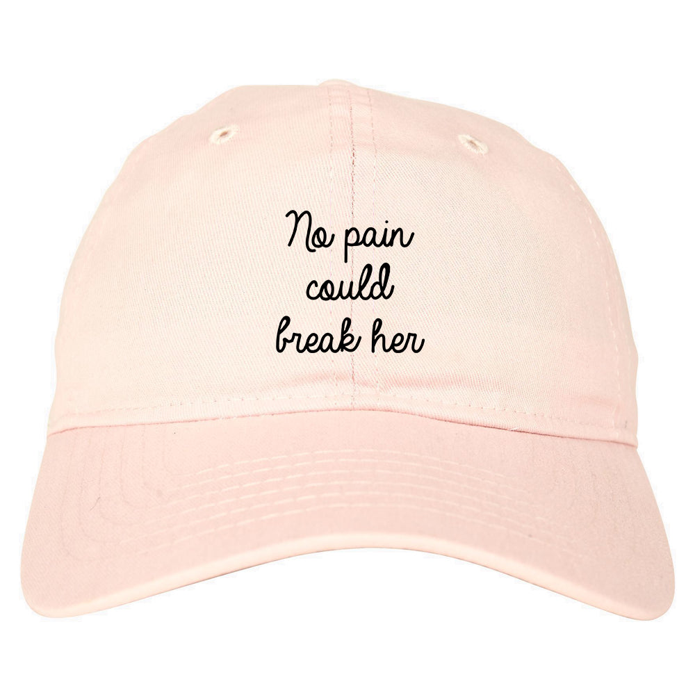 No Pain Strong Woman Chest pink dad hat